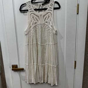 Zara Cream Crochet Mini Dress